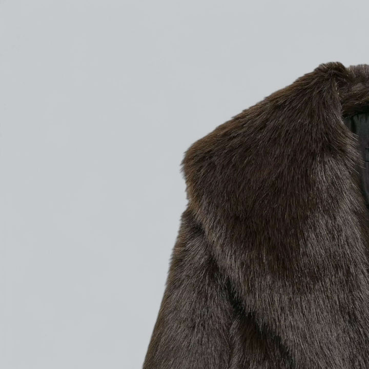 Faux Fur Belted Midi Long Coat