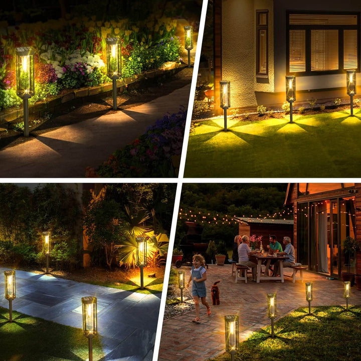 Solar Garden Lantern Outdoor LED Light with Stake