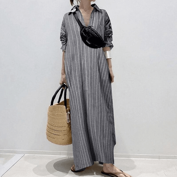 Striped Maxi and Flowing Summer Dress