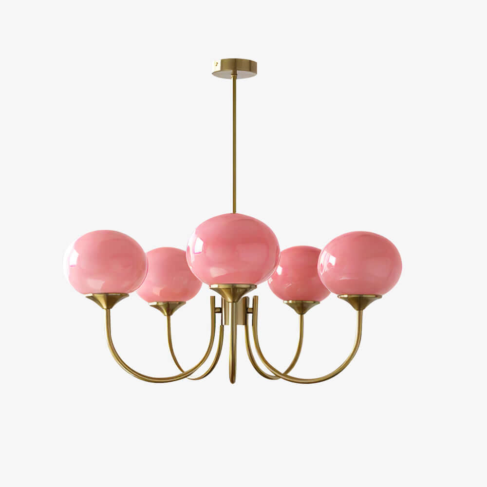 Pink Glass Ceiling Light Fixture Modern Chandelier