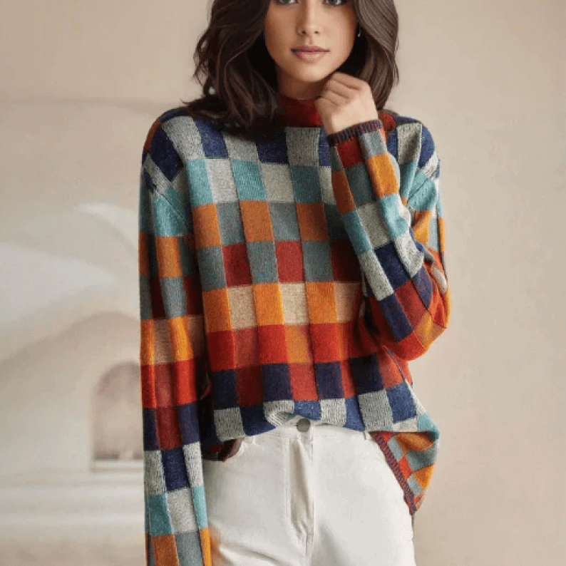 Women's Knitted High Collar Jumper