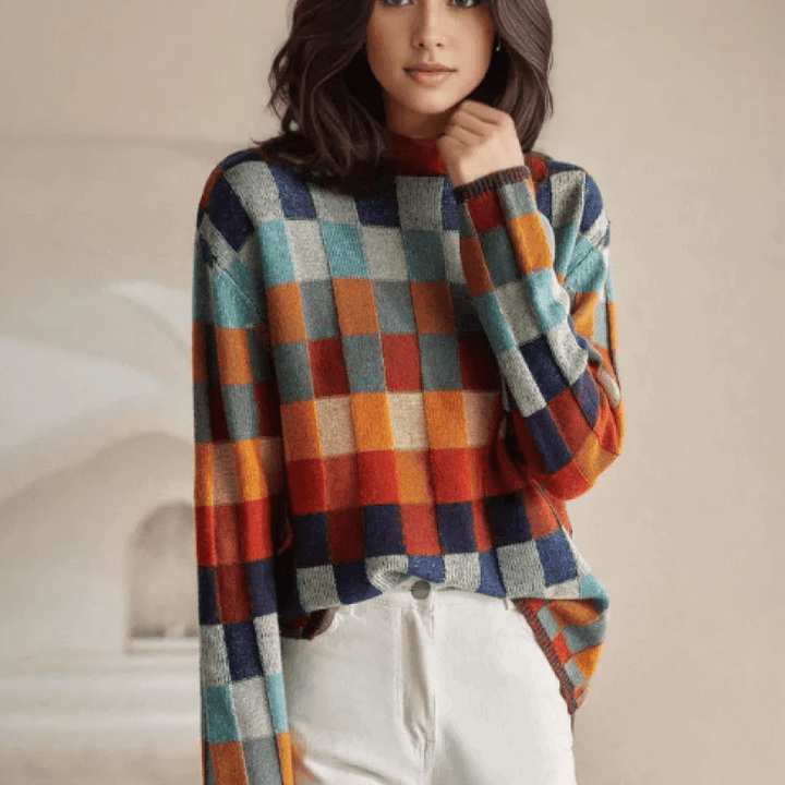 Women's Knitted High Collar Jumper