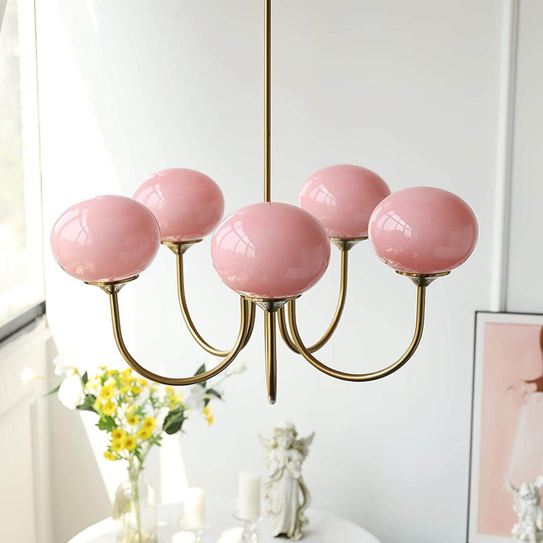 Pink Glass Ceiling Light Fixture Modern Chandelier