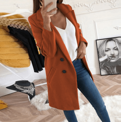 Women's Double Breasted Wool Coat