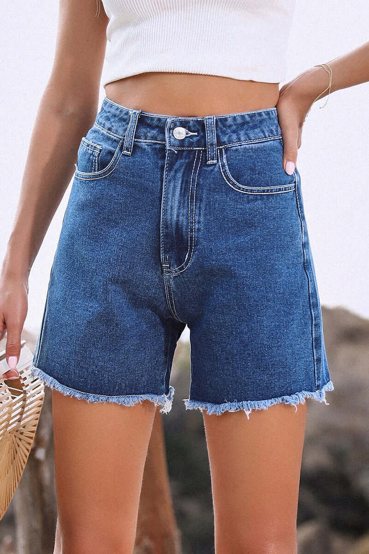Women's Solid Color French Shorts