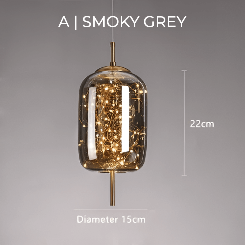 Brown Glass Pendant Light with Multiple Lights