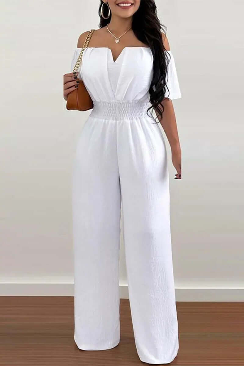Women's Off-Shoulder Short Sleeve Jumpsuit