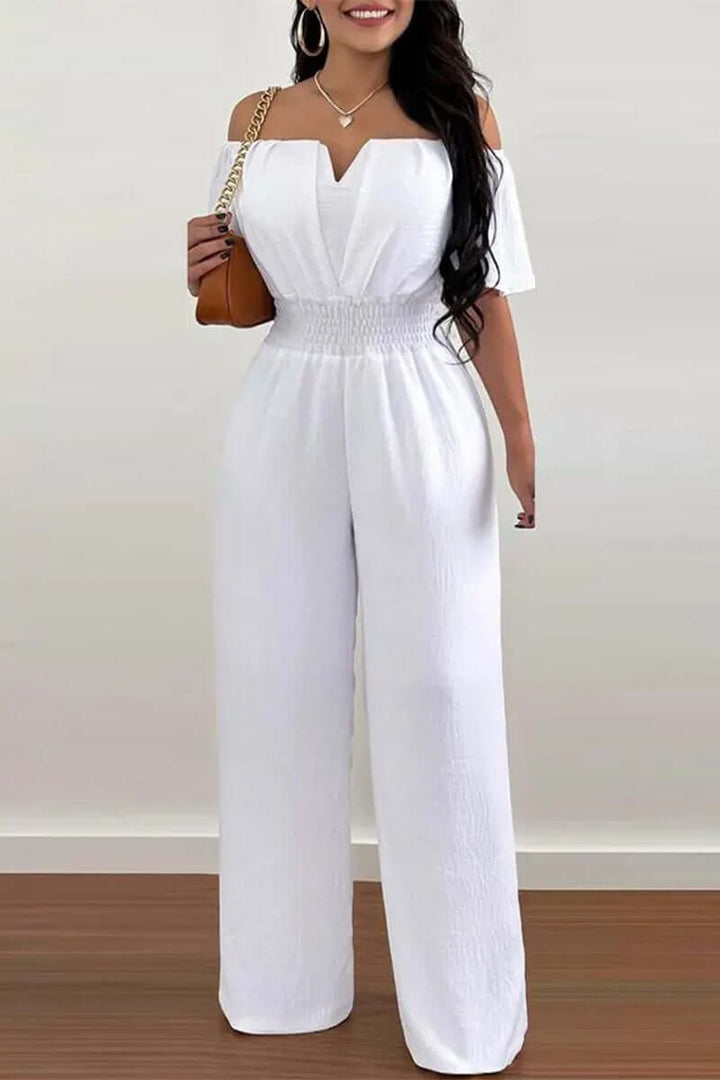 Women's Off-Shoulder Short Sleeve Jumpsuit