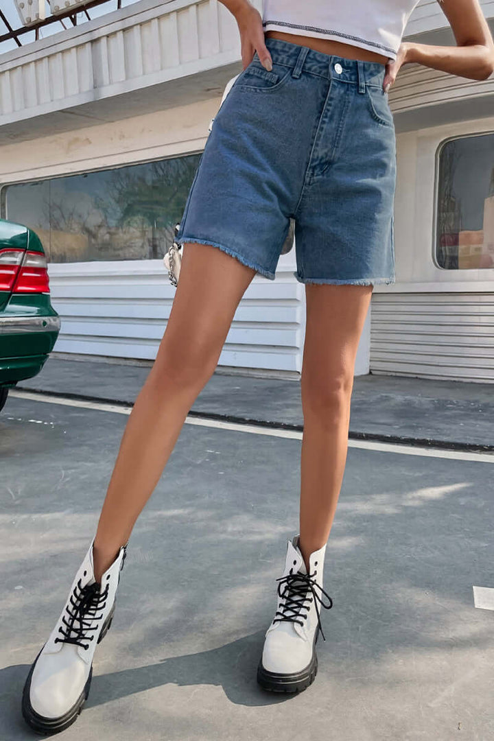 Women's Solid Color French Shorts