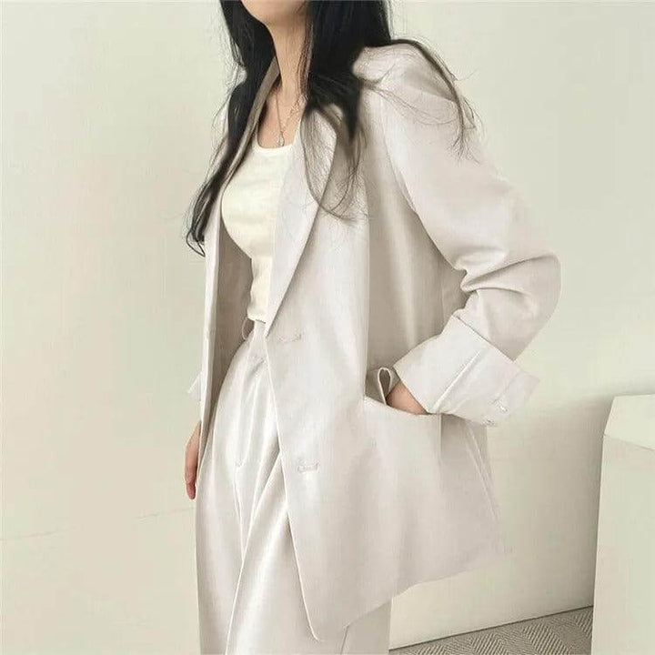 Women's Tailored Blazer and Straight-Leg Pants Set