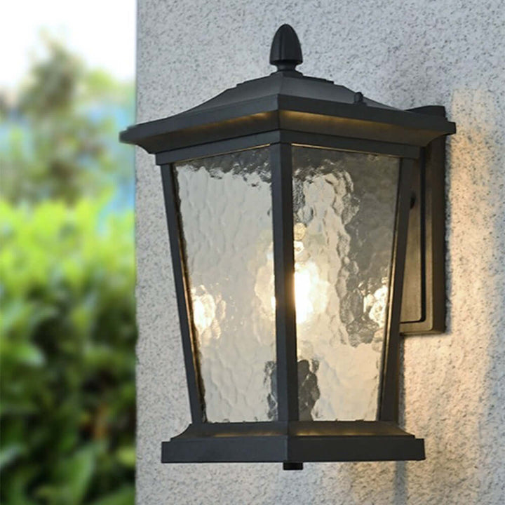 Waterproof Outdoor Wall Lamp, Farmhouse Style, Glass Shade