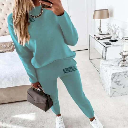 Women's Letter Print Loungewear Tracksuit Set