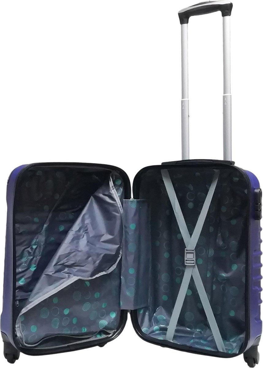 Sleek dark blue 2-piece hardshell luggage set, ideal for business trips and vacations.