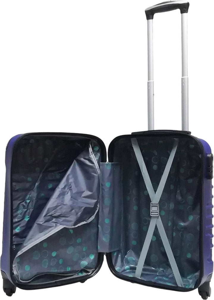 Sleek dark blue 2-piece hardshell luggage set, ideal for business trips and vacations.