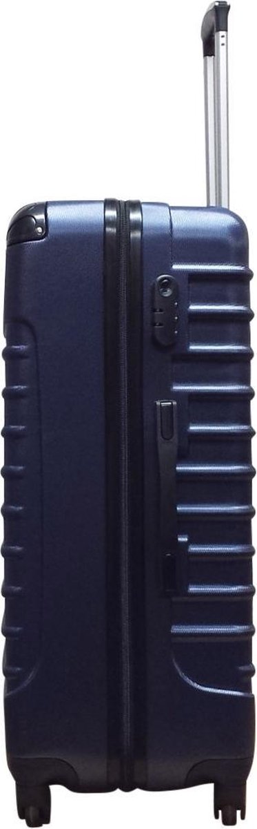 Premium dark blue 2-piece hardshell spinner luggage set, secure and convenient for any journey.