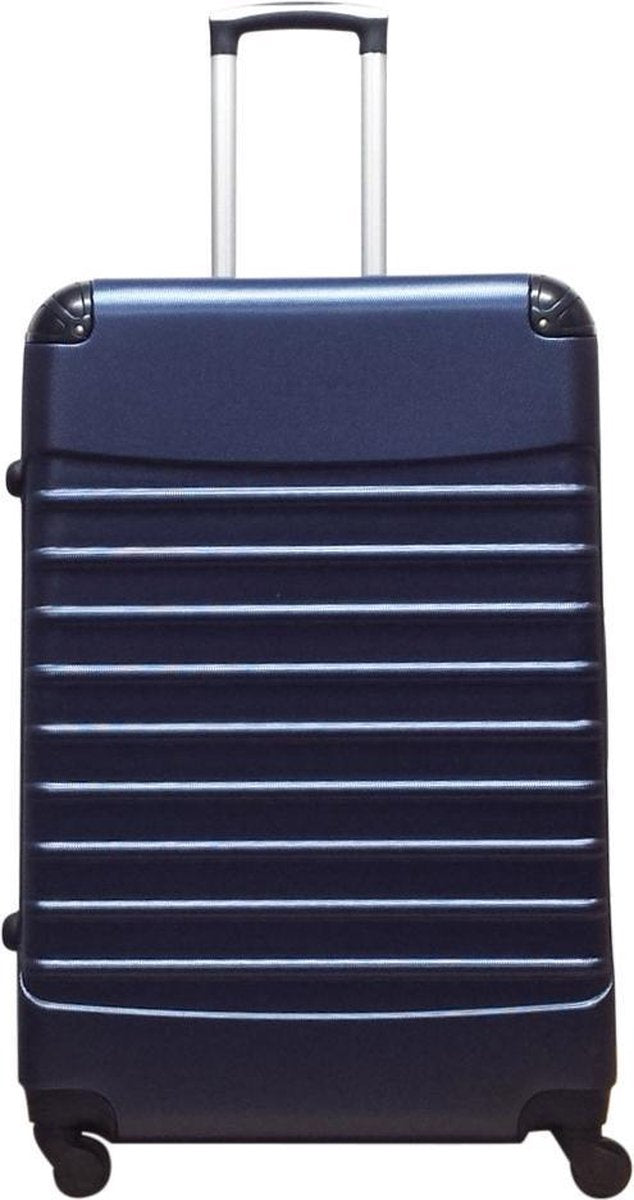 High-quality dark blue 2-piece hardshell luggage set with spinner wheels for all travel needs.
