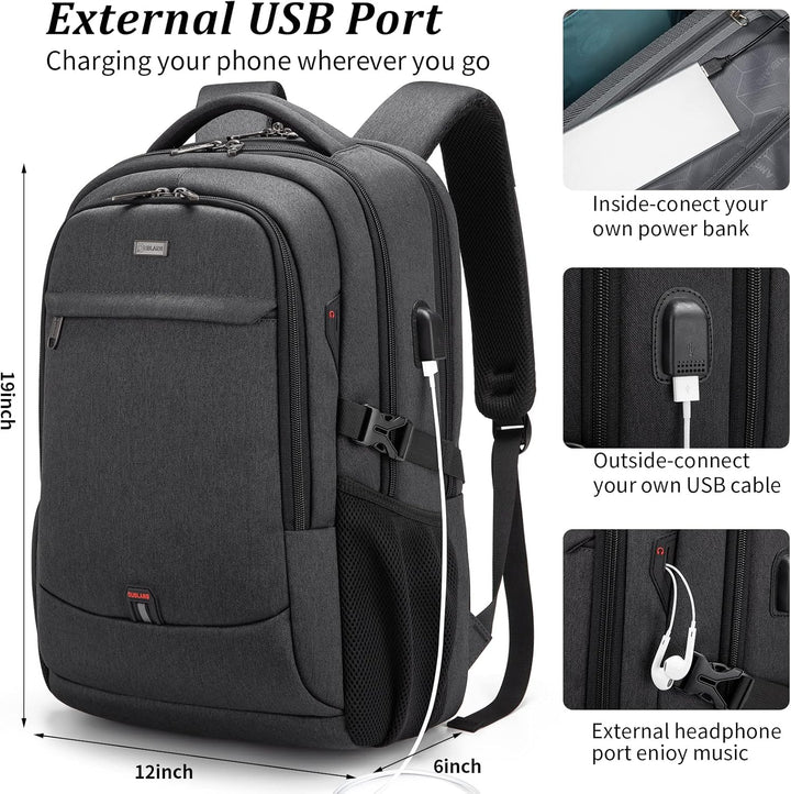 Rose anti-theft carry-on daypack, water-resistant and durable for travel.
