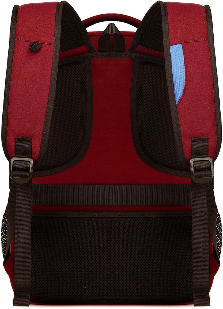 Light grey durable college backpack, water-resistant with USB charging.