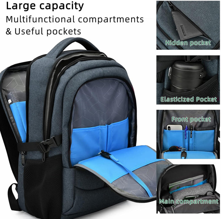 Rose college backpack, organized storage, water-resistant & USB port for students.
