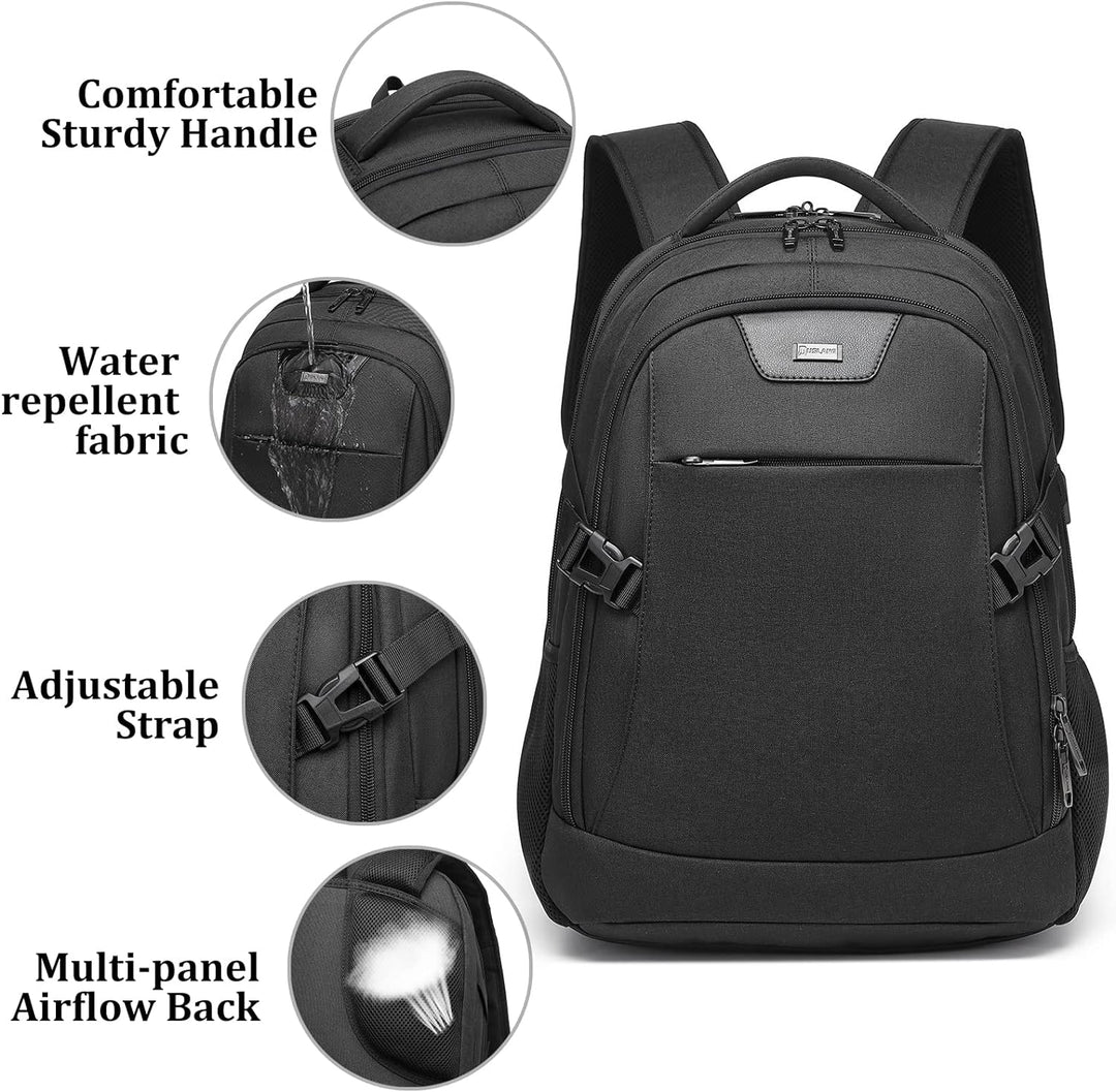 Rose durable water-resistant laptop backpack with USB charging.