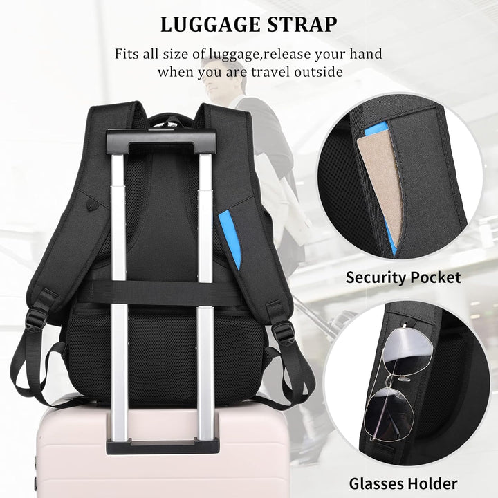Dark grey unisex water-resistant daypack, organized storage & USB port.
