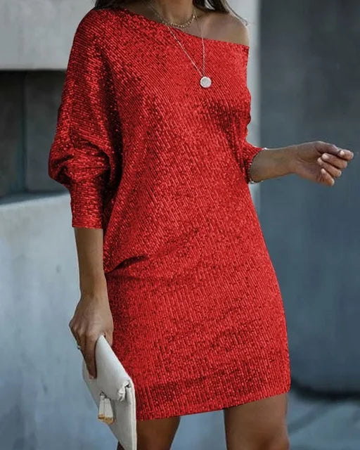 Eye-catching women's dazzling sequin dress, designed for parties, formal wear, and glamorous special occasions.