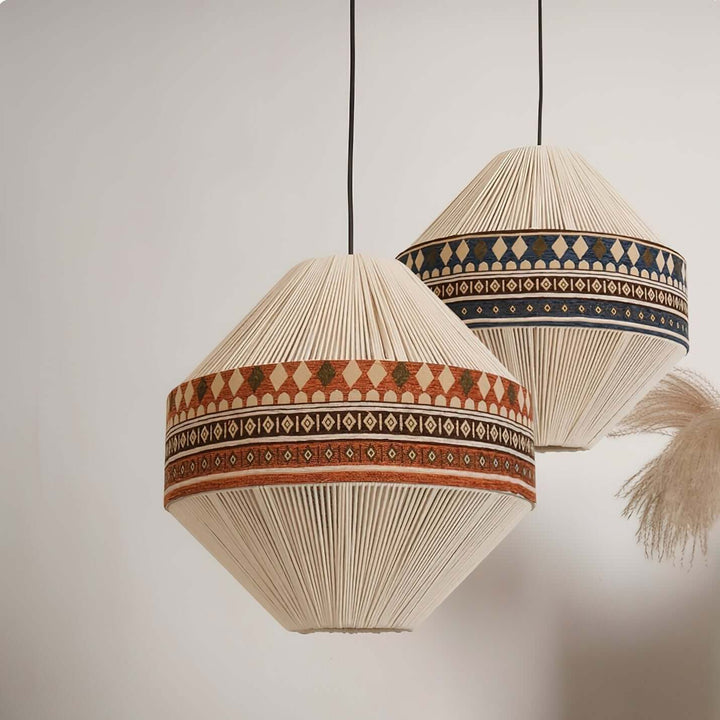 Woven Pendant Lamp with Fringes