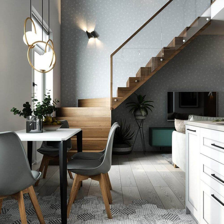 Modern Pendant Lamp with Metal & Glass