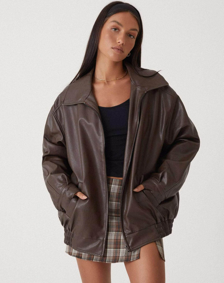 Oversized Women's Faux Leather Jacket