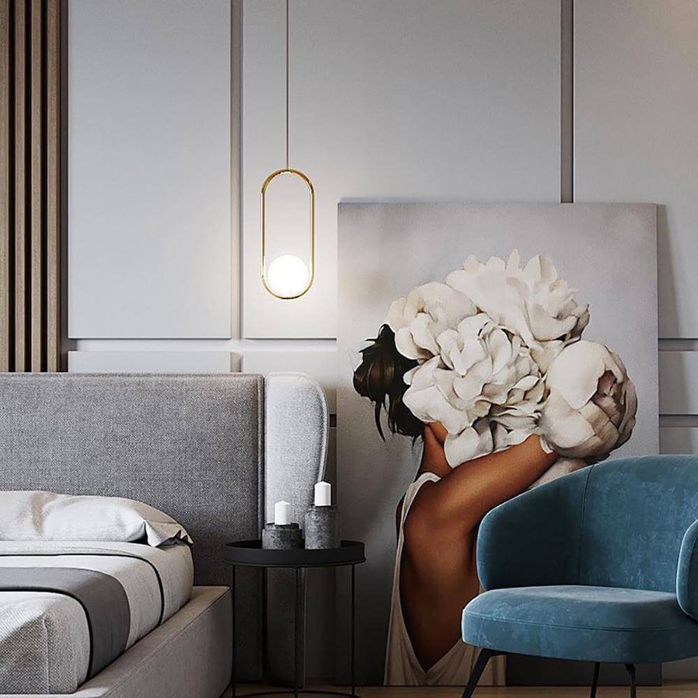Modern Pendant Lamp with Metal & Glass