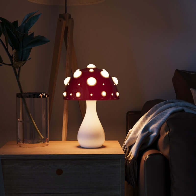 LED Mushroom Table Lamp - Dimmable, Modern Decor