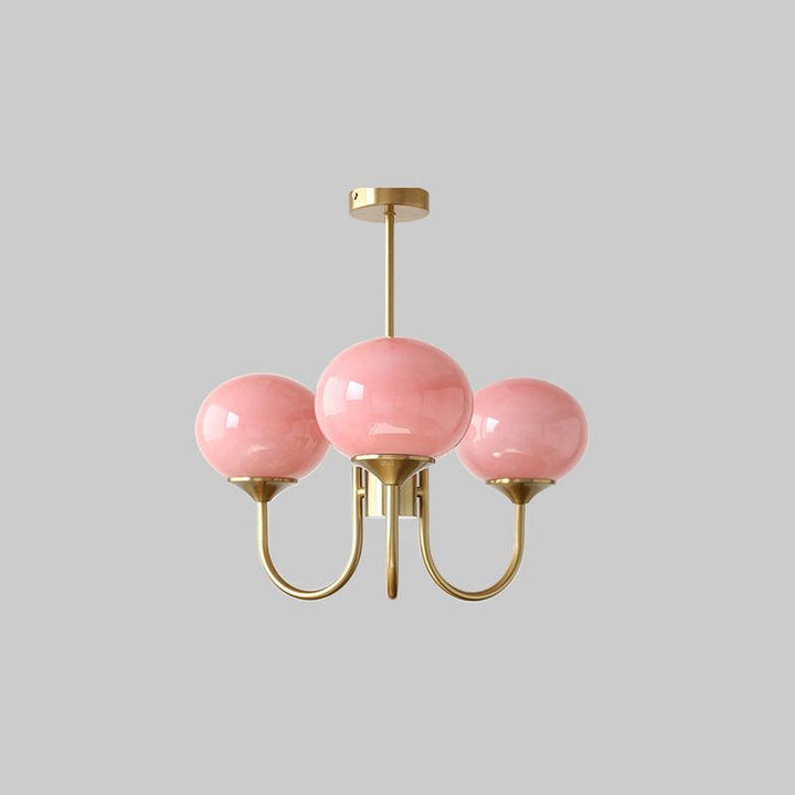 Pink Glass Ceiling Light Fixture Modern Chandelier