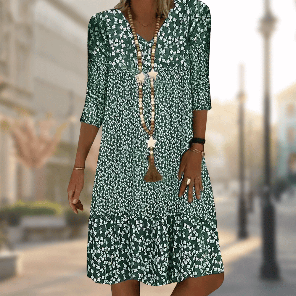Floral Print Midi Dress Summer Comfort