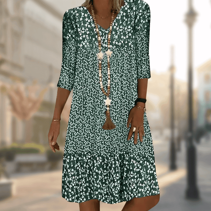 Floral Print Midi Dress Summer Comfort