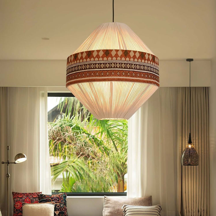 Woven Pendant Lamp with Fringes
