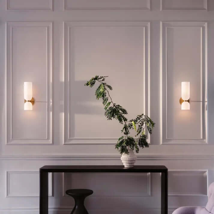 Modern Double Glass Wall Sconce Light Fixture