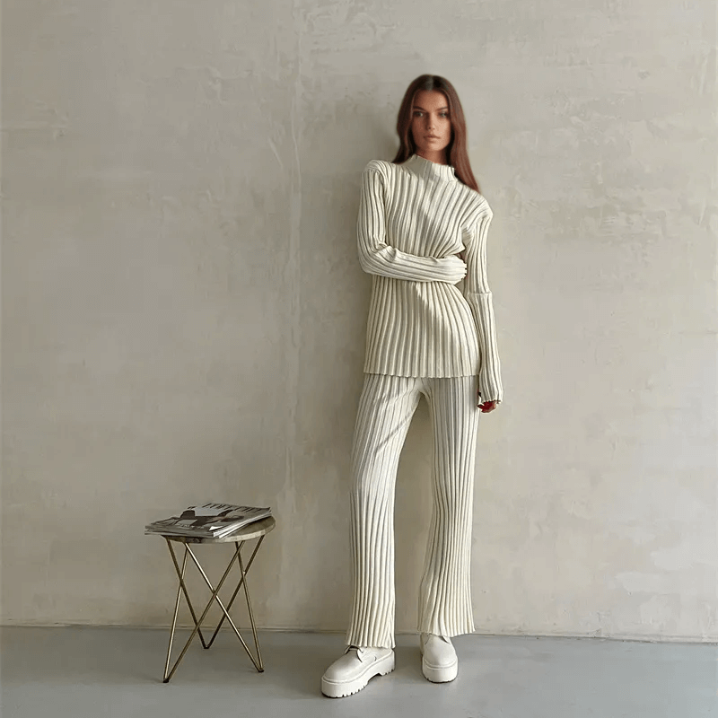 Women's Slim Fit Ribbed Knit Set