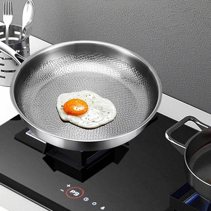 Cook healthier with this durable deep titanium non-stick frying pan, essential kitchen cookware for any chef.