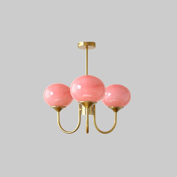 Pink Glass Ceiling Light Fixture Modern Chandelier