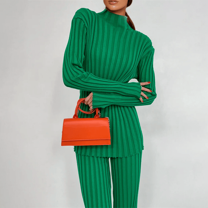 Women's Slim Fit Ribbed Knit Set