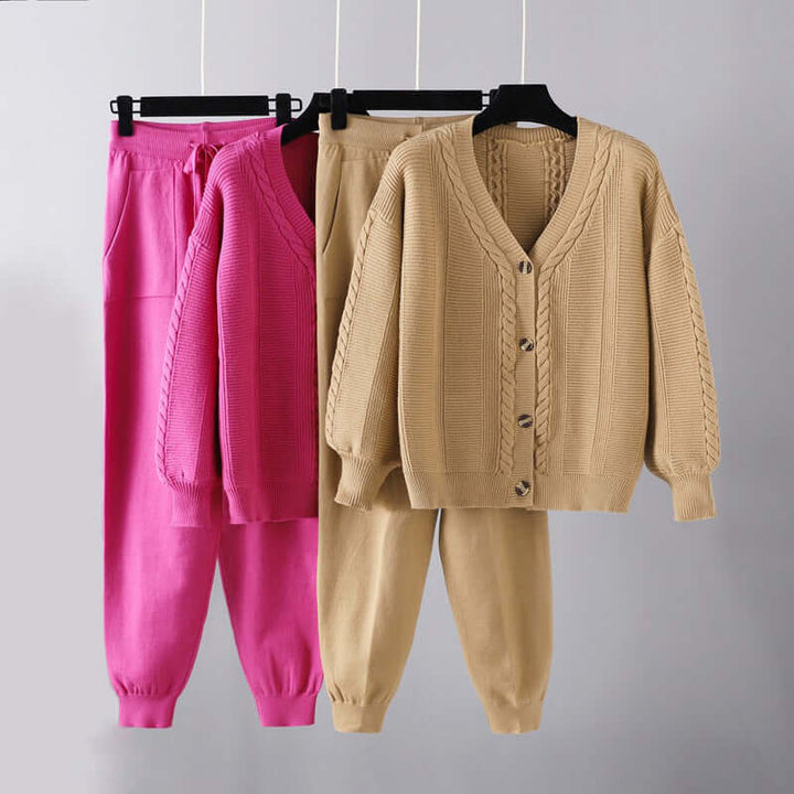 Women's Elegant V-Neck Two-Piece Set