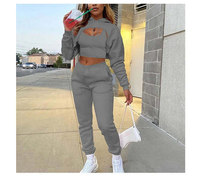 Women's 3-Piece Fleece Jogging Set