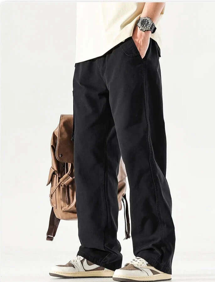 Men's Relaxed Fit Cargo Trousers with Multiple Pockets