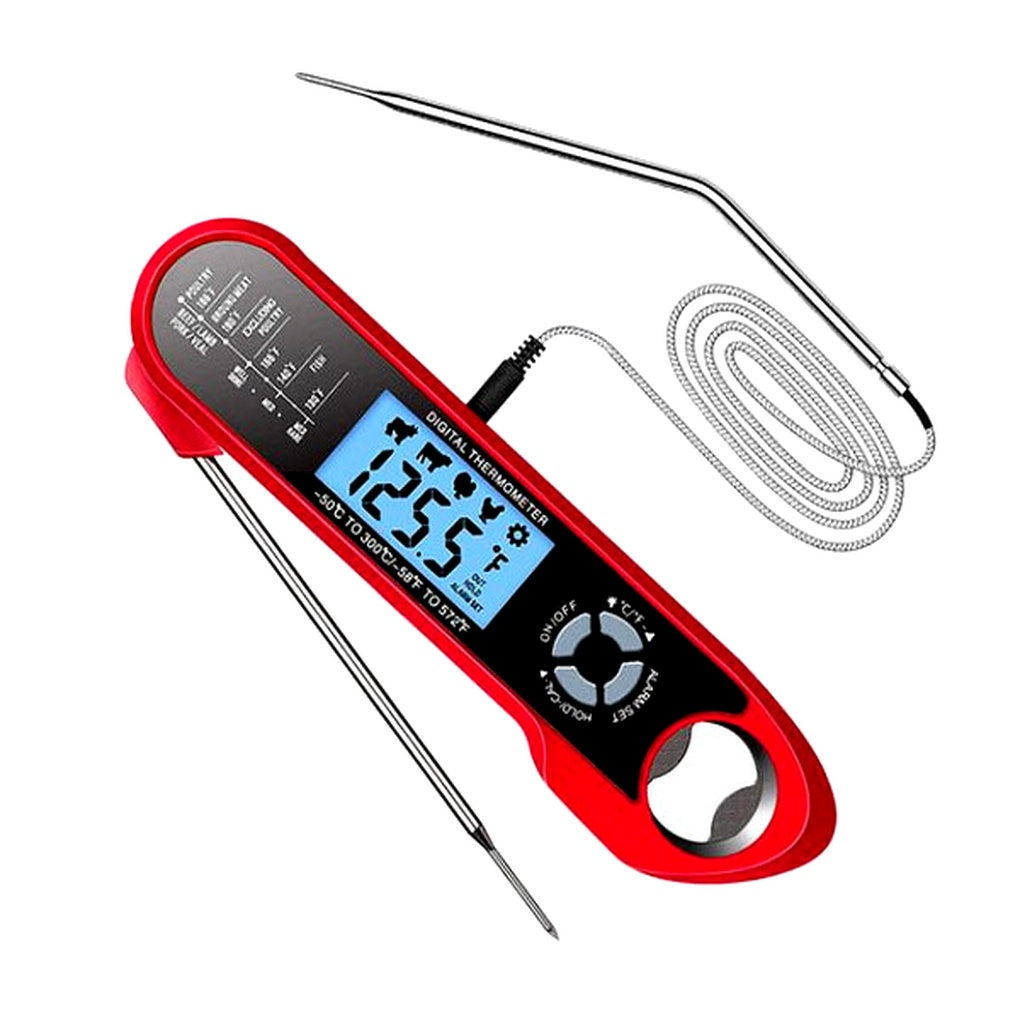 Digital instant-read kitchen thermometer with smart alert for precise food & meat temperature. Waterproof cooking tool.