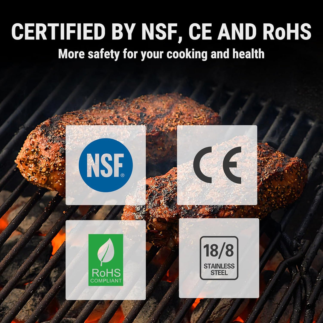 Digital food thermometer for accurate meat temperatures. Perfect kitchen tool for grilling, frying, and candy.
