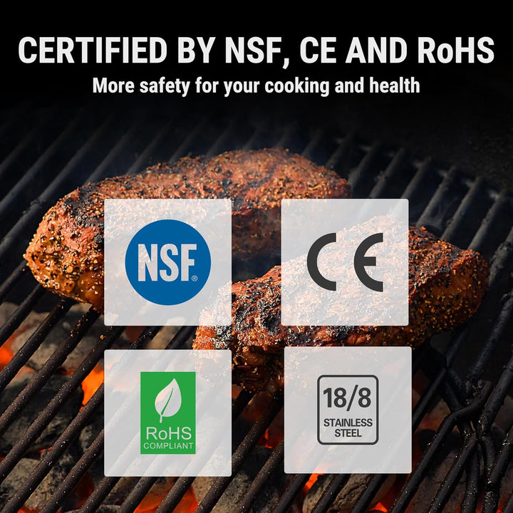 Digital food thermometer for accurate meat temperatures. Perfect kitchen tool for grilling, frying, and candy.