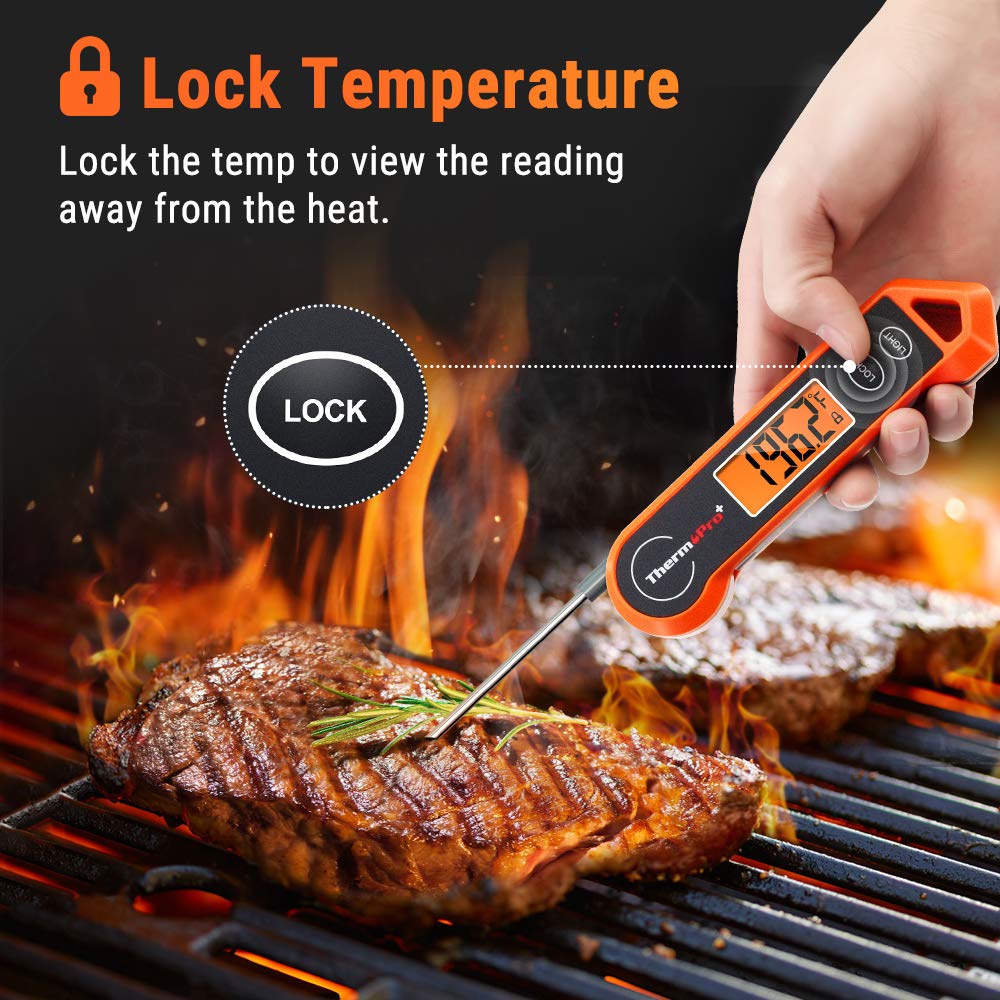 Accurate digital meat thermometer. A versatile kitchen aid for grilling, candy, and food temperature.