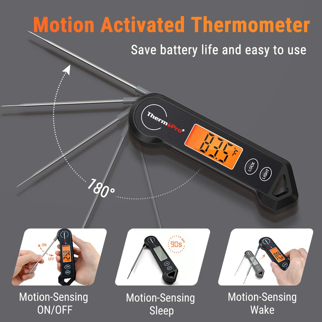 Versatile digital kitchen thermometer. Measures food temperature for meat, candy, and deep frying with accuracy.