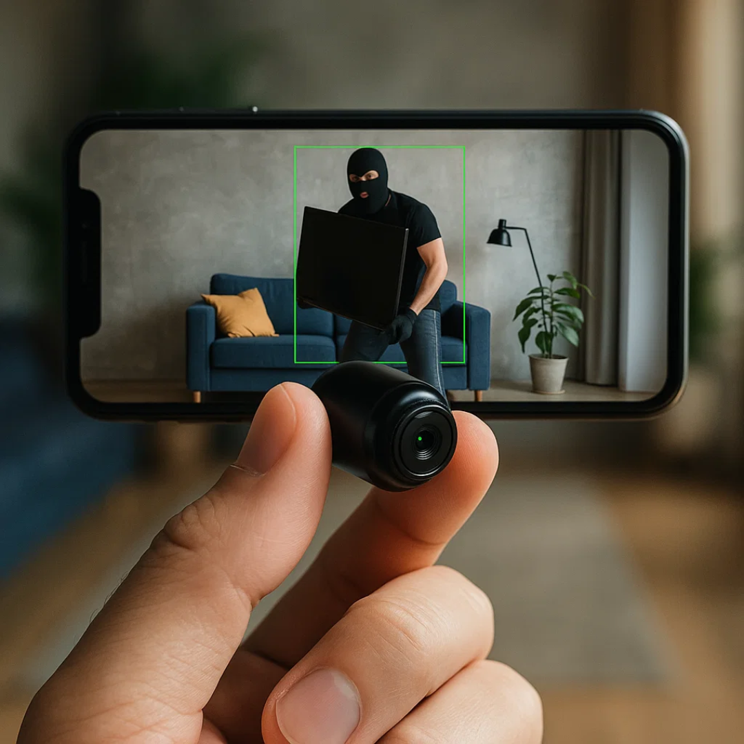 Discreet 1080p nanny cam for wireless home security with audio. Hidden surveillance camera.