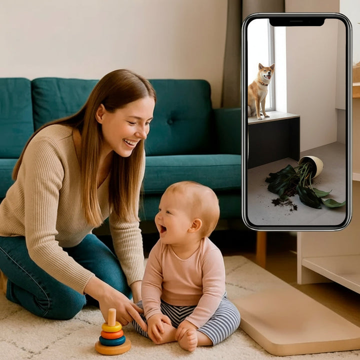 Compact 1080p nanny cam for reliable wireless home security. Discreet surveillance with clear audio.